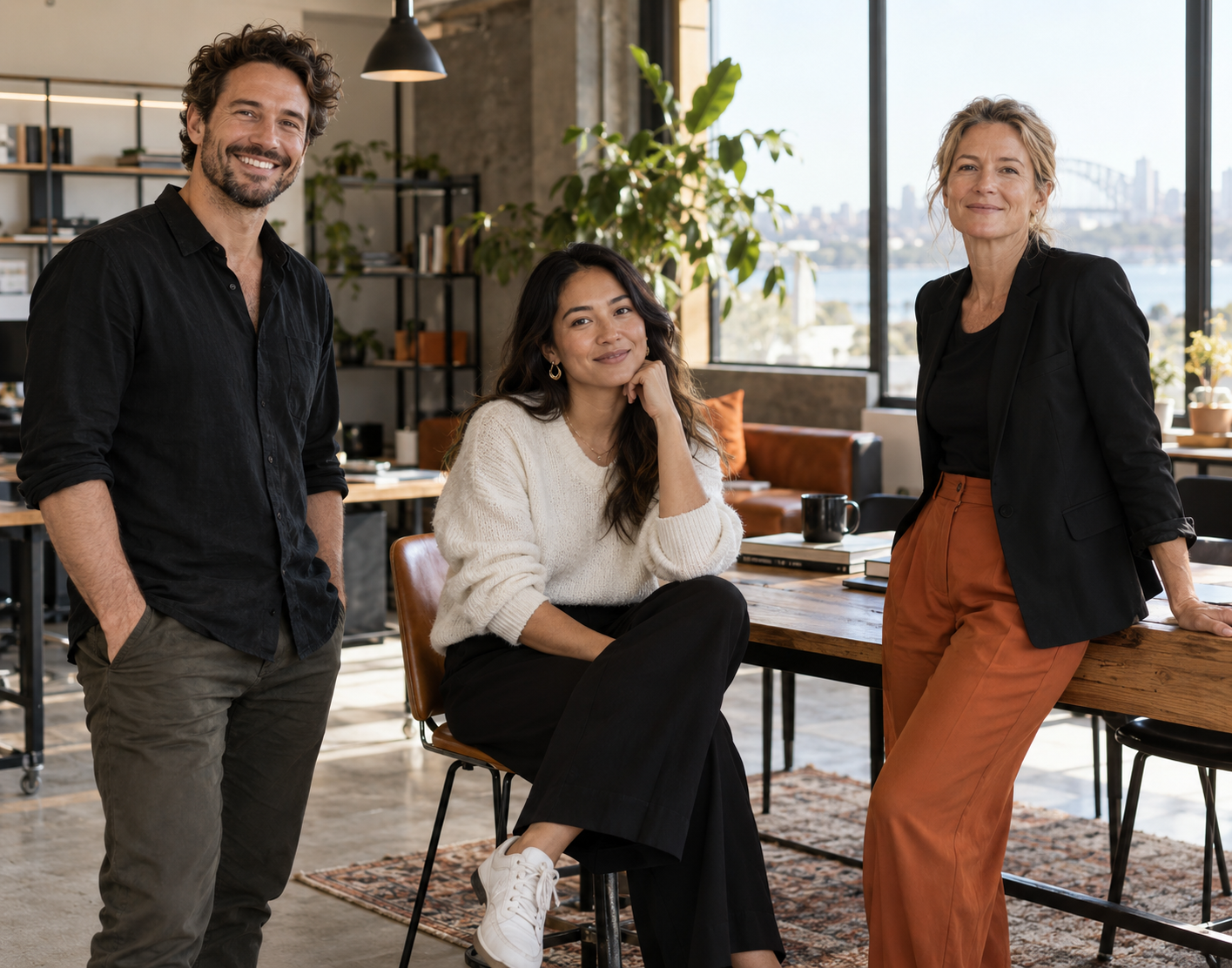 Illustration of professionals in a modern office